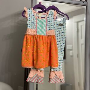 Size 6 Matilda Jane Jane Tangy Shasta tunic and Patisserie Scrappy leggings